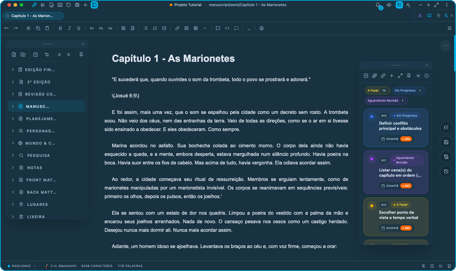 Momo tema azul escuro